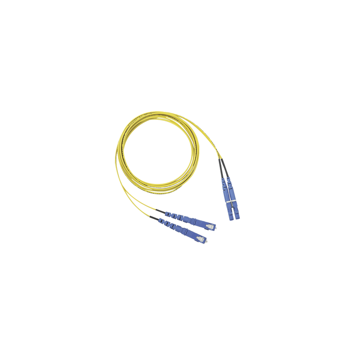 Jumper de Fibra Optica Monomodo 9/125 OS2, LC-SC Duplex, OFNR (Riser), Color Amarillo, 2 Metros (6.56 Pies)