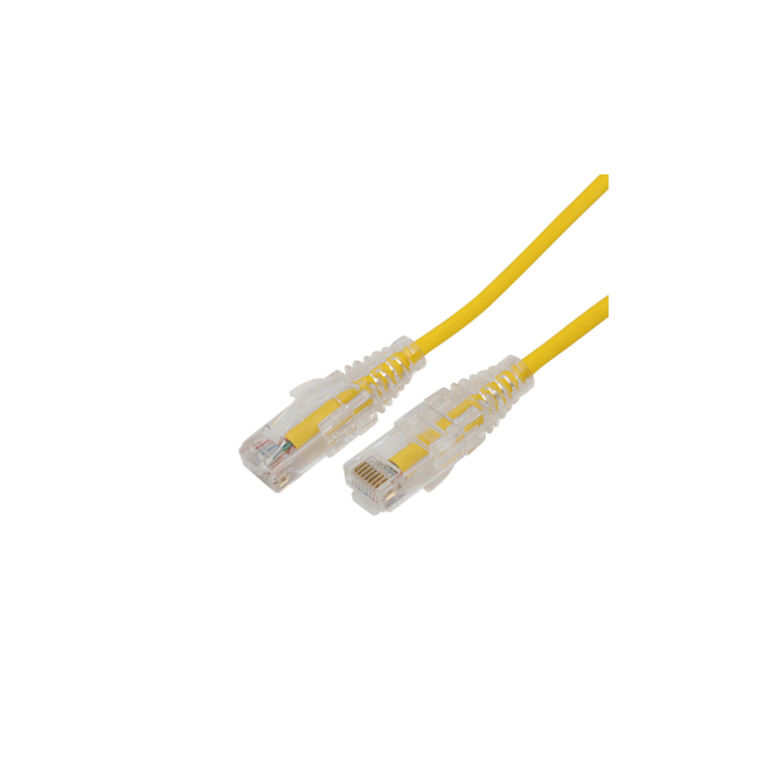 Cable de Parcheo Slim UTP Cat6A - 5 Metros (16.40 Pies) Amarillo, Diámetro Reducido (28 AWG)