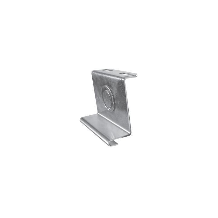 Placa salida a tubo automática con chequeador 1/2 y 3/4 de 66 mm, con acabado Electro Zinc