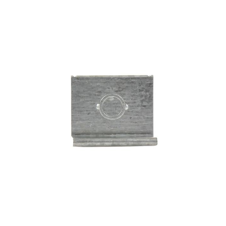 Placa salida a tubo automática con chequeador 1/2 y 3/4 de 66 mm, con acabado Electro Zinc
