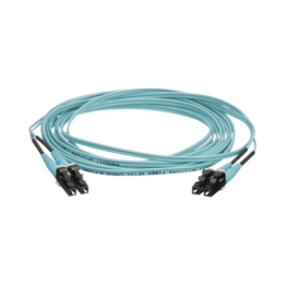 Jumper de Fibra Optica Multimodo 50/125 OM4, LC-LC Duplex, OFNR (Riser), Color Aqua, 10 Metros (32.81 Pies)