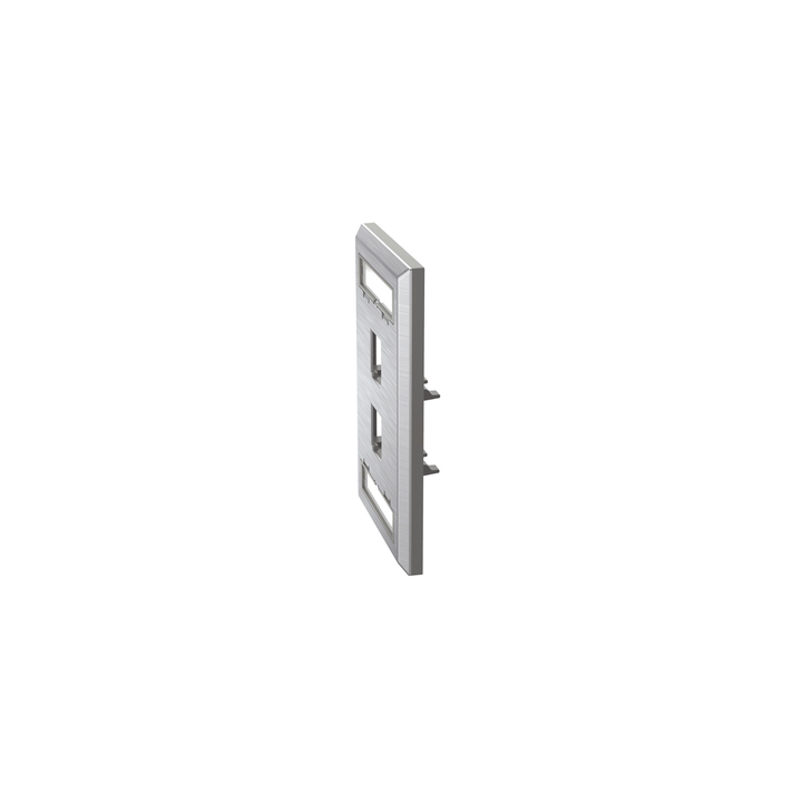Placa de Pared Vertical, de Acero Inoxidable, Salida Para 2 Puertos Mini-Com, Con Espacios Para Etiquetas