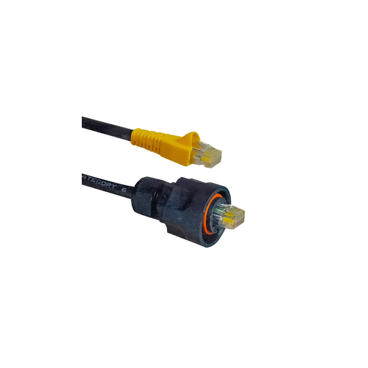 Patch Cord Industrial Ruggedized a Plug Modular, Cat6, de 0.91 Metros (3 Pies), Color Negro