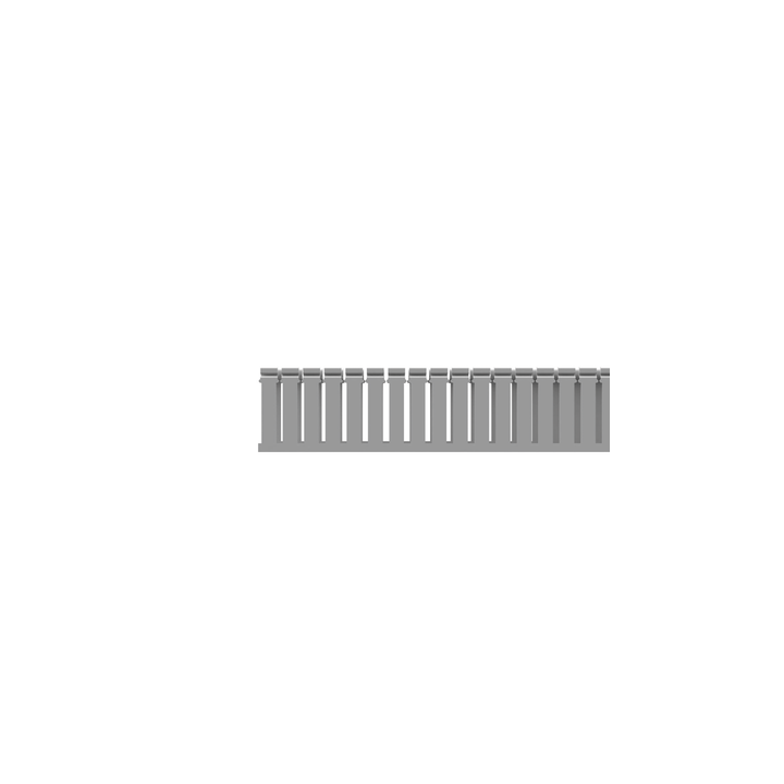 Canaleta Ranurada de PVC con Tapa, Tipo F, 108 mm de Ancho, 104.1 mm de Alto y 2 m de Largo, Color Gris