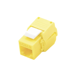 Módulo Jack Keystone Cat6 (Toolless), con Terminación en Ángulo 180 - Color Amarillo, Compatible con Faceplate y