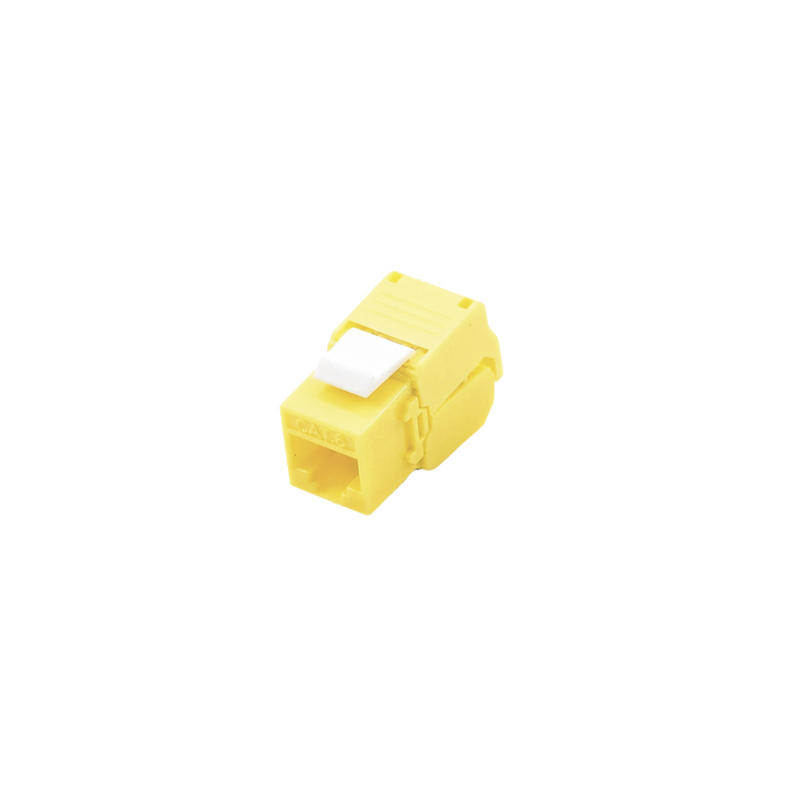 Módulo Jack Keystone Cat6 (Toolless), con Terminación en Ángulo 180 - Color Amarillo, Compatible con Faceplate y
