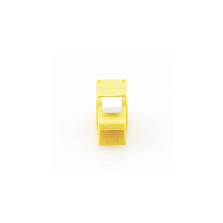 Módulo Jack Keystone Cat6 (Toolless), con Terminación en Ángulo 180 - Color Amarillo, Compatible con Faceplate y