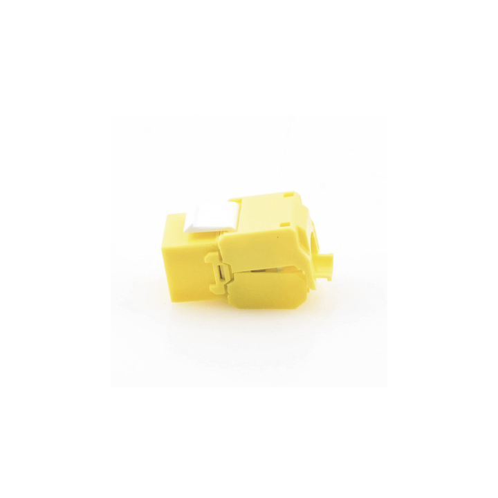 Módulo Jack Keystone Cat6 (Toolless), con Terminación en Ángulo 180 - Color Amarillo, Compatible con Faceplate y