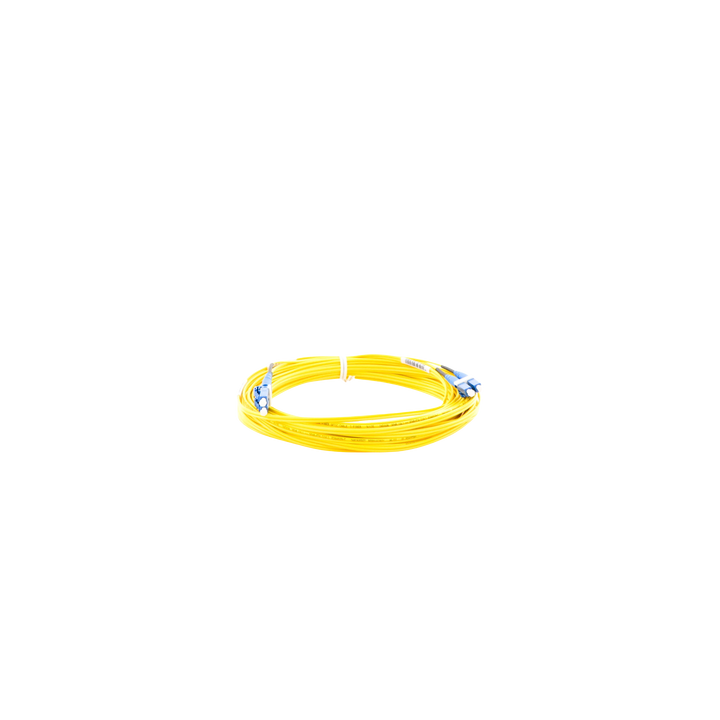 Jumper de Fibra Optica Monomodo 9/125 OS2, LC-LC Duplex, OFNR (Riser), Color Amarillo, 10 Metros (32.81 Pies)