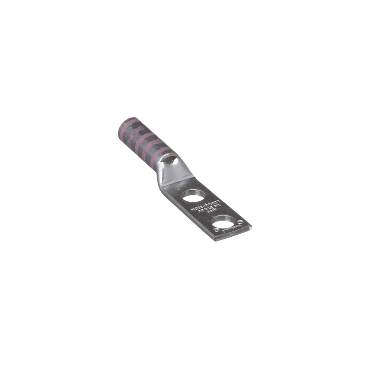 Zapata de compresión LCC1/0-38DW-X para cal. 1/0 Awg, Doble barreno para tornillo prisionero de 3/8, 1 Pz