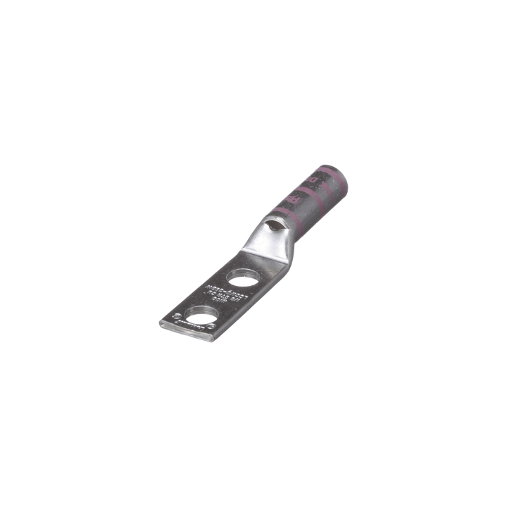Zapata de compresión LCC1/0-38DW-X para cal. 1/0 Awg, Doble barreno para tornillo prisionero de 3/8, 1 Pz