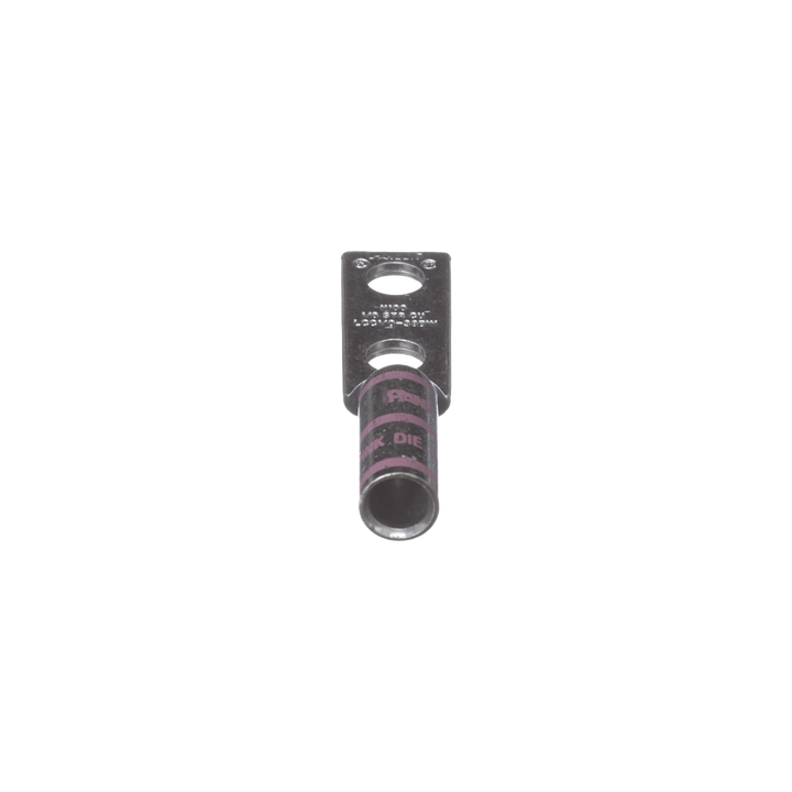 Zapata de compresión LCC1/0-38DW-X para cal. 1/0 Awg, Doble barreno para tornillo prisionero de 3/8, 1 Pz