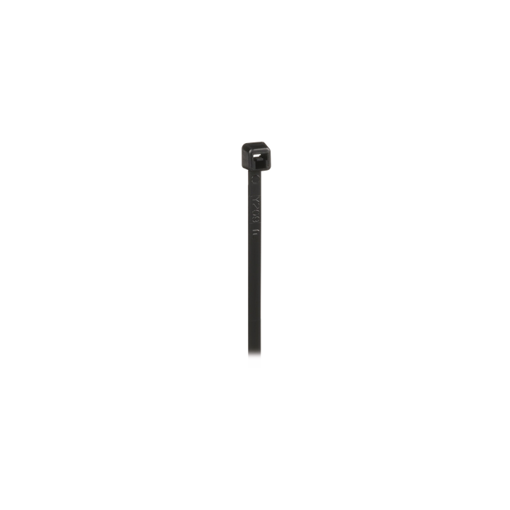 Cincho de Nylon 6.6 de Bloqueo, 203 mm largo x 2.5mm ancho, Color Negro, Exterior Resistente a Rayos UV, Paquete de