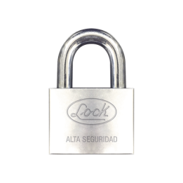Candado de hierro alta seguridad con llave de disco/ Acabado Cromado/ Llaves Abloy/ Medida de Horquilla 50 mm.