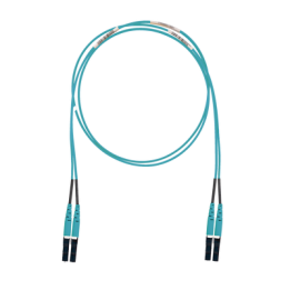 Jumper de Fibra Optica Multimodo 50/125 OM3, LC-LC Duplex, LSZH (Cero Halógenos), Color Aqua, 1 Metro (3.28 Pies)