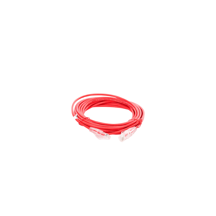 Cable de Parcheo Slim UTP Cat6A - 5 Metros (16.40 Pies) Rojo, Diámetro Reducido (28 AWG)