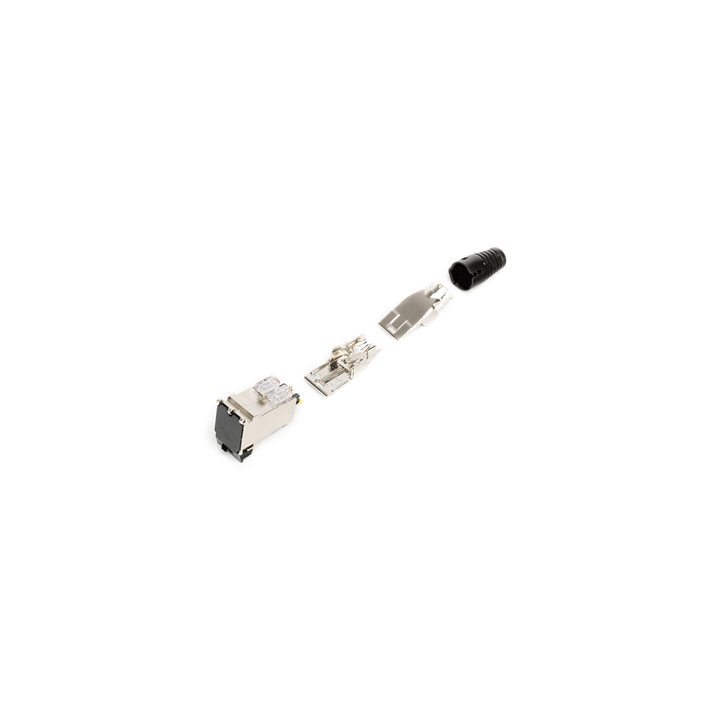 Jack Tera Categoría 7A, con Puerta Protectora, para Aplicaciones de Servicios Compartidos, Color Negro