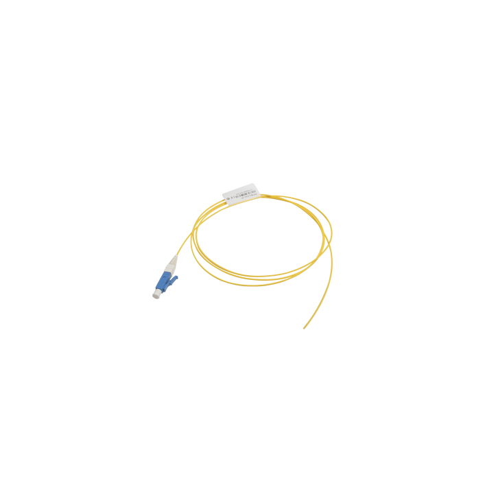 Pigtail de Fibra Óptica LC/UPC Simplex, Monomodo OS1/OS2 XGLO, OFNR, Color Amarillo, 1 Metro (3.28 Pies)