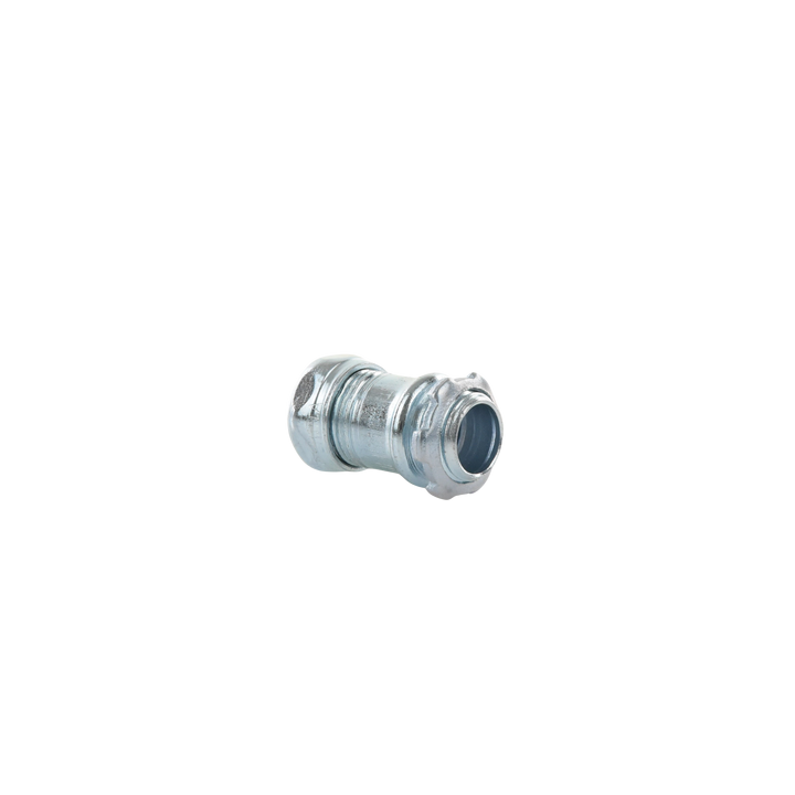 Conector Recto Compresión de Acero Galvanizado para Pared Delgada de 1/2" .
