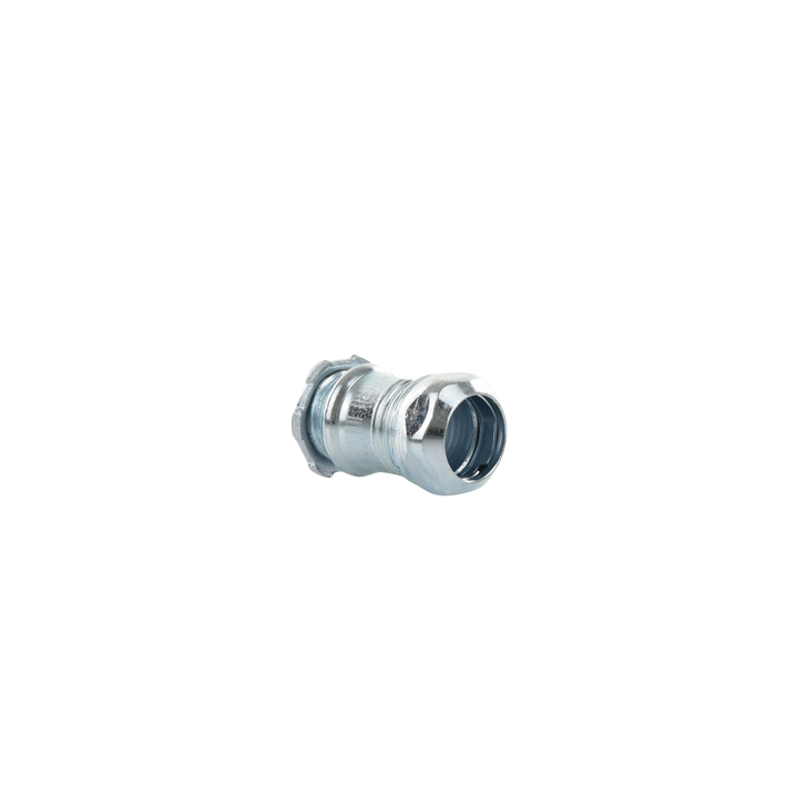 Conector Recto Compresión de Acero Galvanizado para Pared Delgada de 1/2" .