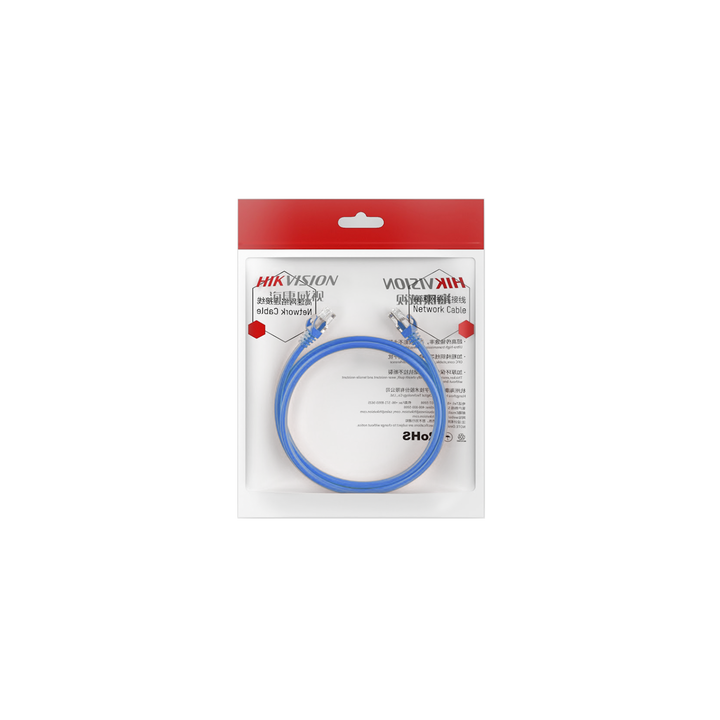 Cable de Parcheo (Patch Cord) / UTP / Cat. 6 (24 AWG) / 2 Metros (6.56 Pies) / Color Azul / Ideal para PoE+ / Interior