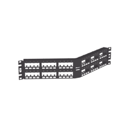 Panel de Parcheo Modular Mini-Com (Sin Conectores), Angulado Instalación la Ras, Sin Blindaje, de 48 Puertos, 2UR