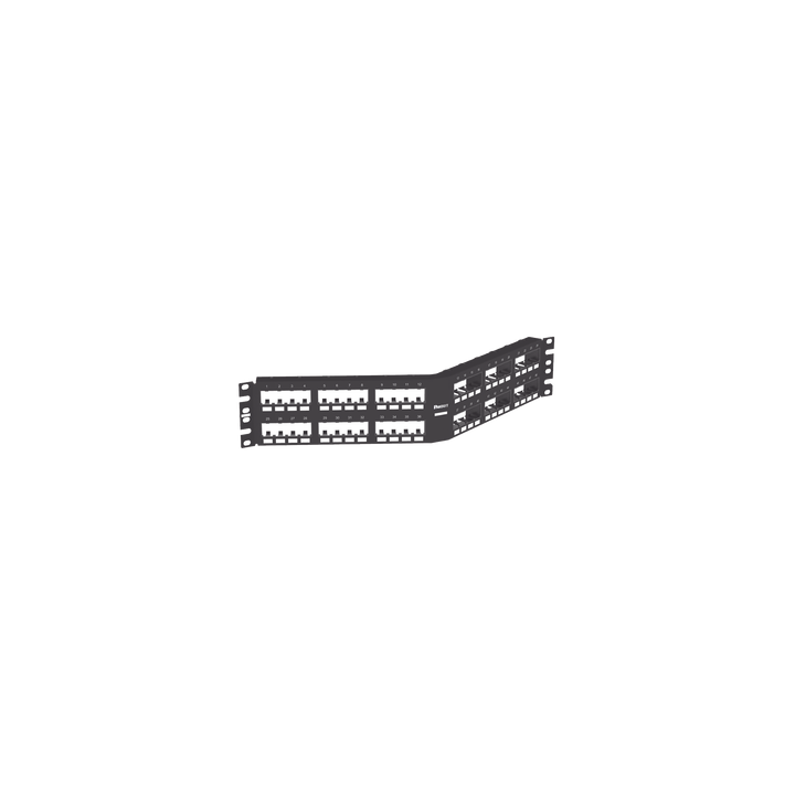 Panel de Parcheo Modular Mini-Com (Sin Conectores), Angulado Instalación la Ras, Sin Blindaje, de 48 Puertos, 2UR