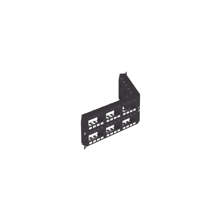 Panel de Parcheo Modular Mini-Com (Sin Conectores), Angulado Instalación la Ras, Sin Blindaje, de 48 Puertos, 2UR