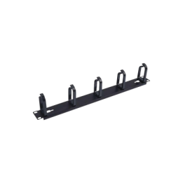 Organizador de Cables con 5 anillos, 1U, 19" Color negro