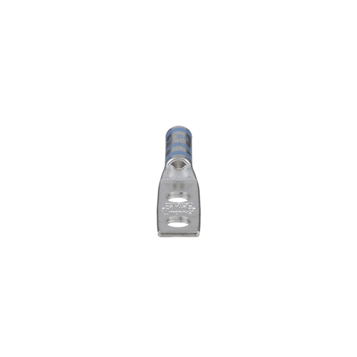 Zapata de compresión LCD6-14A-L para cal. 6 Awg, Doble barreno para tornillo prisionero de 1/4, Espaciado de orificio