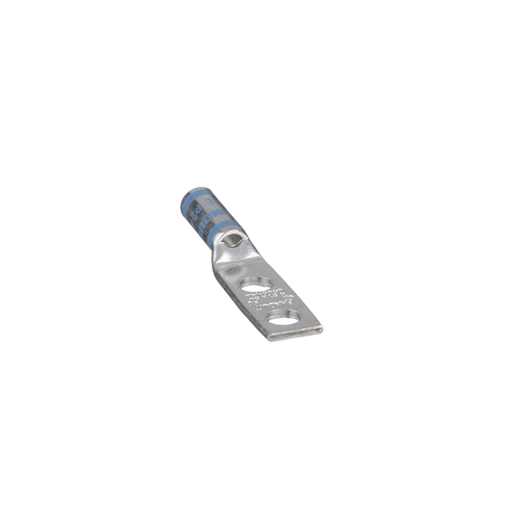 Zapata de compresión LCD6-14A-L para cal. 6 Awg, Doble barreno para tornillo prisionero de 1/4, Espaciado de orificio