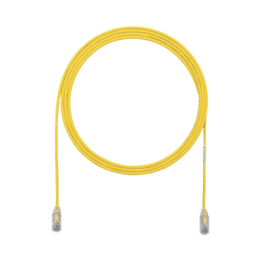 Cable de Parcheo TX6, UTP Cat6, Diámetro Reducido (28AWG), Color Amarillo, 0.3 Metros (1 Pie)