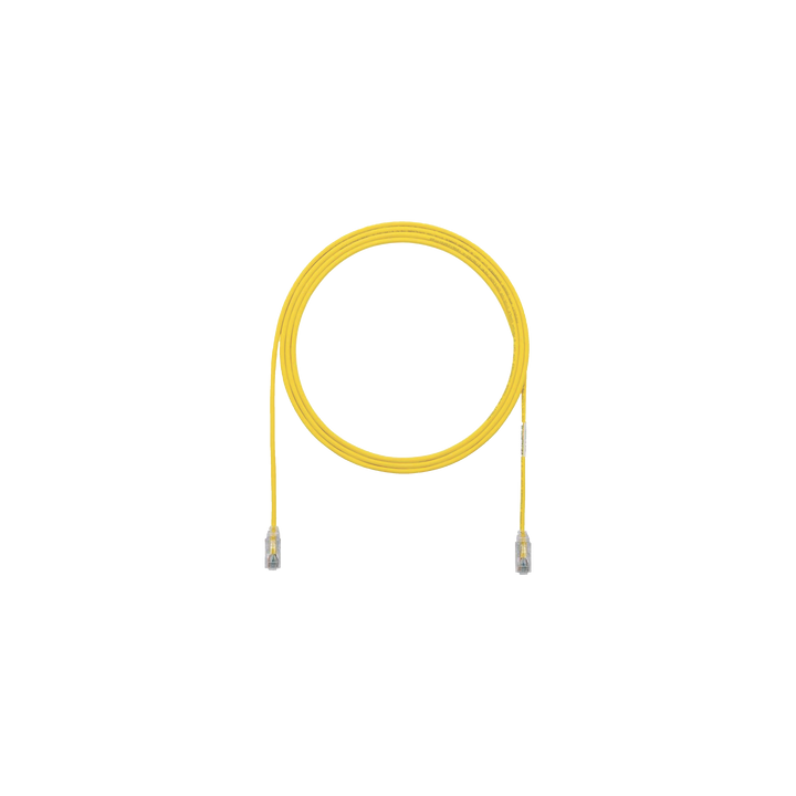 Cable de Parcheo TX6, UTP Cat6, Diámetro Reducido (28AWG), Color Amarillo, 0.3 Metros (1 Pie)