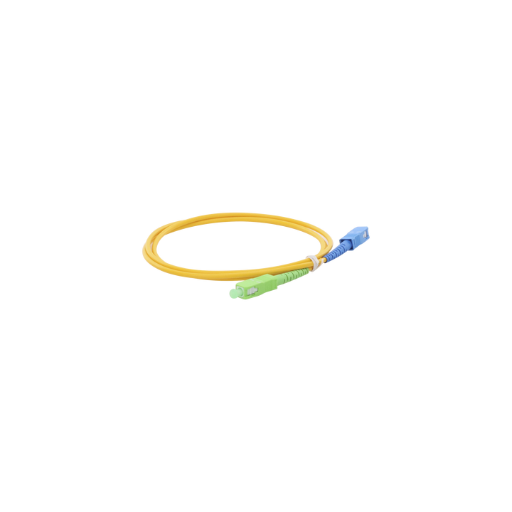 Jumper de Fibra Óptica Monomodo SC/APC-SC/UPC Simplex de 1 Metro (3.28 Pies), 3mm