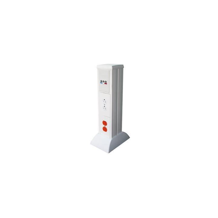 Mini Columna para Concentrar, Distribuir y Ordenar Cables de Energía Eléctrica o Puertos de Datos de