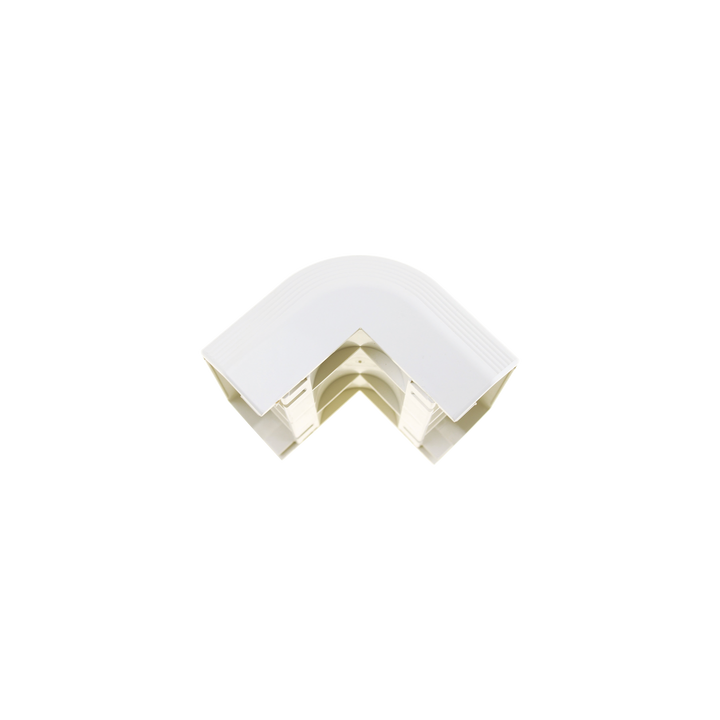 Esquinero exterior, para uso con canaleta T70, Material PVC Rígido, Color Blanco Mate