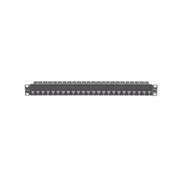Patch Panel Z-Max de 24 Puertos, Blindado, Precargado con Jacks Categoría 6A, Plano, 1UR
