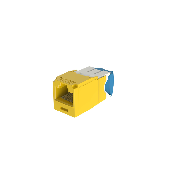 Conector Jack RJ45 Estilo TG, Mini-Com, Categoría 6A, de 8 Posiciones y 8 Cables, Color Amarillo