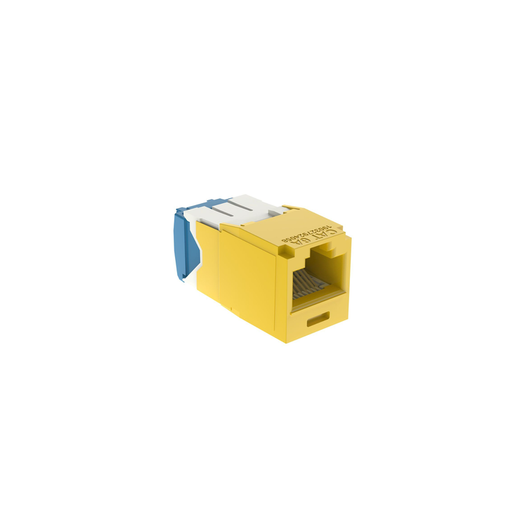 Conector Jack RJ45 Estilo TG, Mini-Com, Categoría 6A, de 8 Posiciones y 8 Cables, Color Amarillo