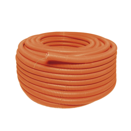 Manguera Poliducto Corrugado Flexible Naranja Reforzado de 1" x 50 m Para Instalaciones Eléctricas /Polietileno Alta