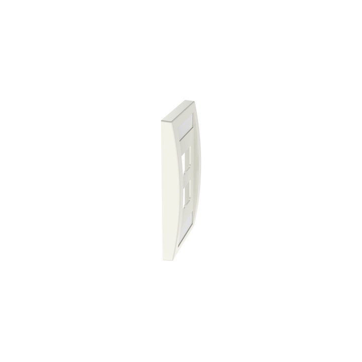 Placa de Pared Vertical Ejecutiva, Salida Para 4 Puertos Mini-Com, Con Espacios Para Etiquetas, Color Blanco Mate