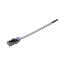 Patch Cord Cat6A, Diametro Reducido 28 AWG, Blindado S/FTP, CM/LS0H, 1 Metro (3.28 Pies), Color Gris