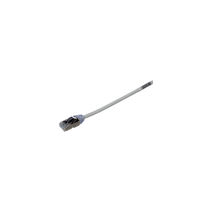 Patch Cord Cat6A, Diametro Reducido 28 AWG, Blindado S/FTP, CM/LS0H, 1 Metro (3.28 Pies), Color Gris