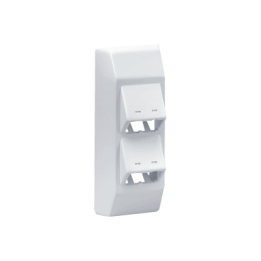 Soporte Con 4 Puertos Mini-Com, Con Bisagras de Instalación a Presión, Para Canaletas T45, Material PVC Rígido,