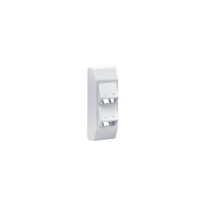 Soporte Con 4 Puertos Mini-Com, Con Bisagras de Instalación a Presión, Para Canaletas T45, Material PVC Rígido,
