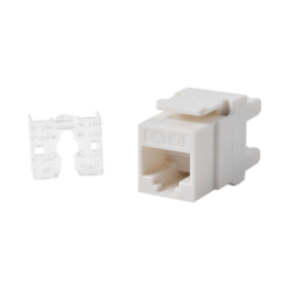 Módulo Jack Keystone Cat6 con Terminación 110 (Punchdown) Ángulo 180 - Color Blanco