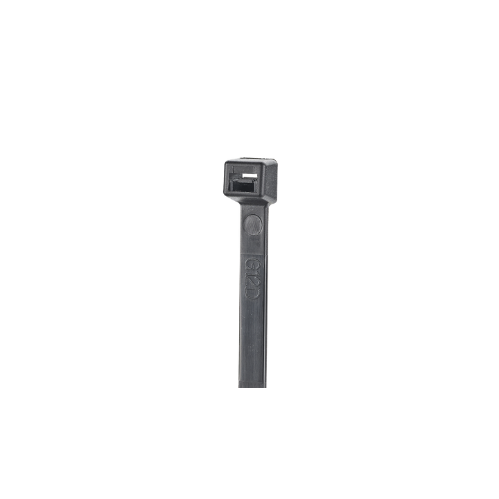 Cincho de Nylon 6.6 StrongHold™, 100mm largo x 2.5mm ancho, Color Negro, Exterior Resistente a Rayos UV, Paquete de