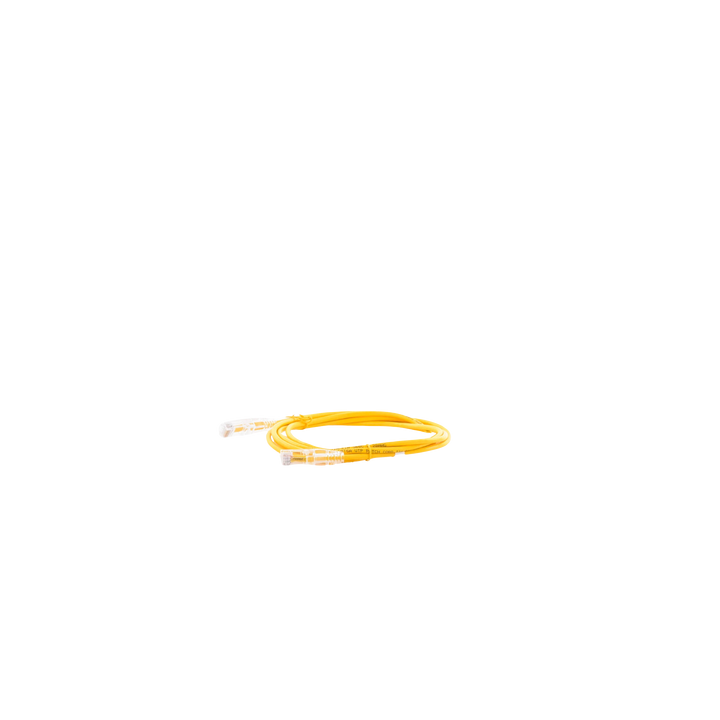 Cable de Parcheo Slim UTP Cat6A - 2 Metros (6.56 Pies) Amarillo, Diámetro Reducido (28 AWG)