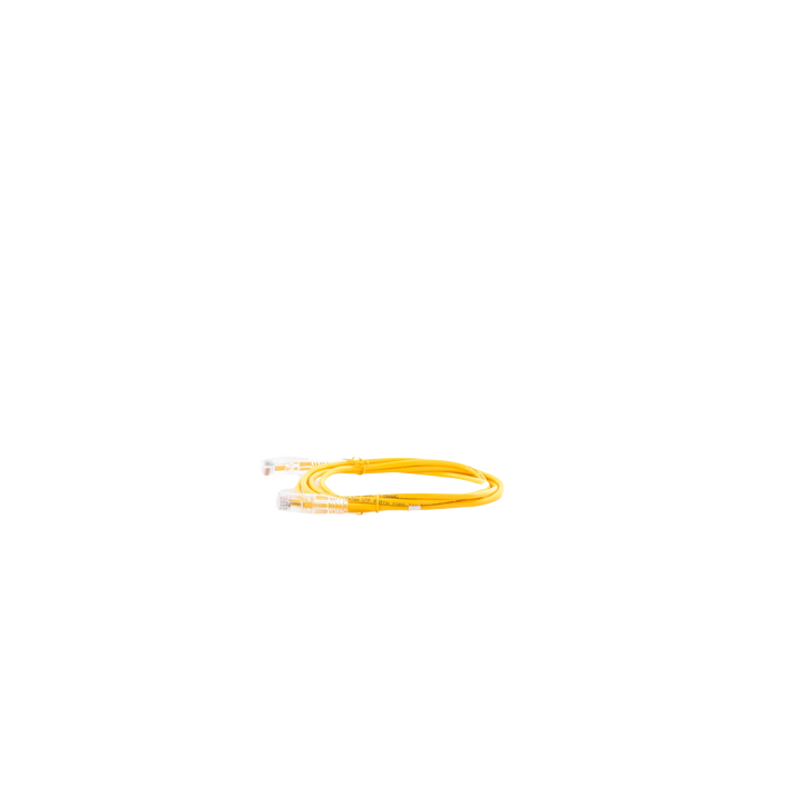 Cable de Parcheo Slim UTP Cat6A - 2 Metros (6.56 Pies) Amarillo, Diámetro Reducido (28 AWG)