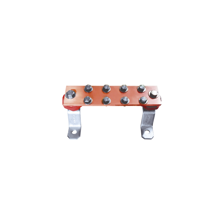 Barra Unión Muro 1000A / Cobre 100% / Montaje Incluido / Aisladores Rojos / EIA-TIA-BICSI / TMGB-TGB